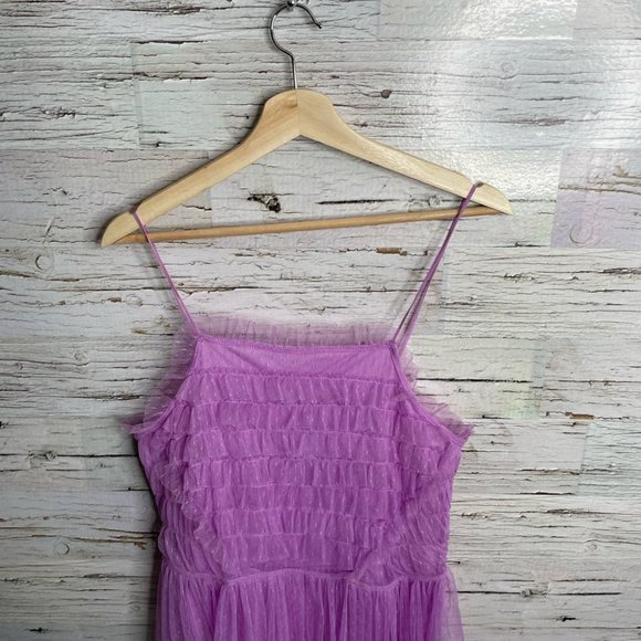 Design lab purple tulle dress ruched size medium - Picture 3 of 10